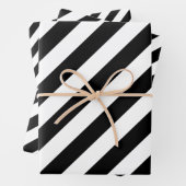 Schwarz-Weiß-Diagonalstreifen Geschenkpapier Set (Beispiel)