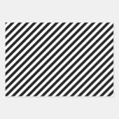 Schwarz-Weiß-Diagonalstreifen Geschenkpapier Set (Vorderseite 3)