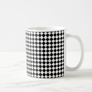 Schwarz-Weiß-Diamant-Formmuster Kaffeetasse