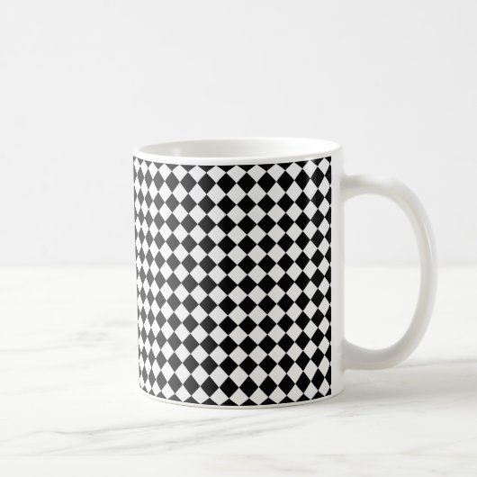 Schwarz-Weiß-Diamant-Formmuster Kaffeetasse (Rechts)