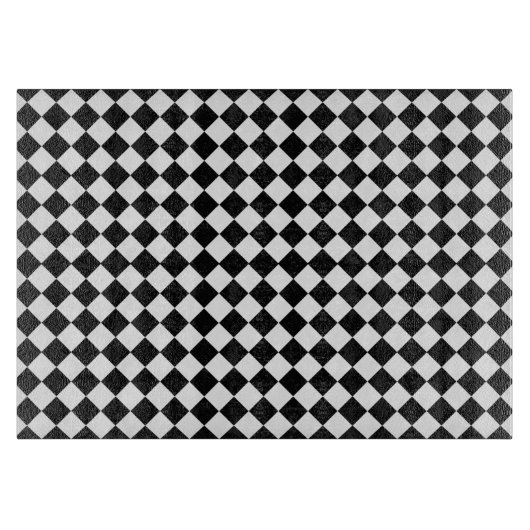 Schwarz-Weiß-Diamant-Formmuster Schneidebrett (Vorderseite)