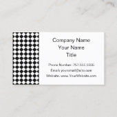 Schwarz-Weiß-Diamant-Formmuster von STaylor Visitenkarte (Rückseite)