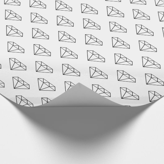 Schwarz-Weiß-Diamant Geschenkpapier (Ecke)