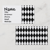 Schwarz-Weiß-Diamant-Harlequin-Muster Visitenkarte (Vorne/Hinten)