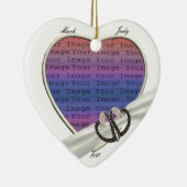 Schwarz-Weiß-Diamant-Herz-Ornament Keramik Ornament (Rechts)