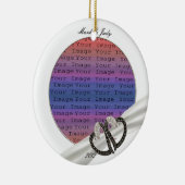 Schwarz-Weiß-Diamant-Herz-Ornament Keramikornament (Rechts)