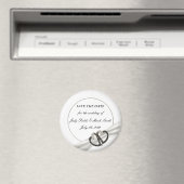 Schwarz-Weiß-Diamant-Herzen speichern das Datumsfe Magnet (In Situ (Geschirrspüler))