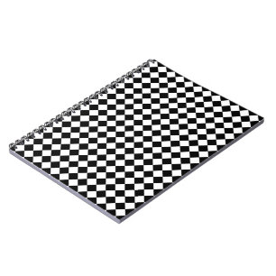 Schwarz-Weiß-Diamant-Karomuster Notizblock