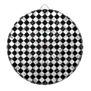 Schwarz-Weiß-Diamant-Muster von Shirley Taylor Dartscheibe
