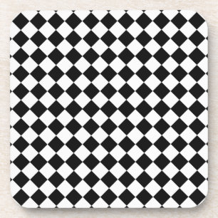 Schwarz-Weiß-Diamant-Muster von Shirley Taylor Getränkeuntersetzer