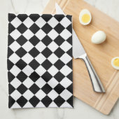 Schwarz-Weiß-Diamant-Muster von Shirley Taylor Küchentuch (Viertel Falte)