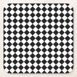 Schwarz-Weiß-Diamant-Muster von Shirley Taylor Rechteckiger Pappuntersetzer