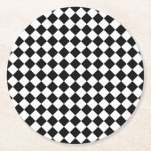Schwarz-Weiß-Diamant-Muster von Shirley Taylor Runder Pappuntersetzer (Vorderseite)