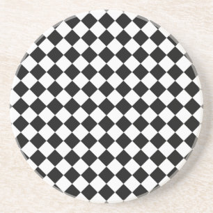 Schwarz-Weiß-Diamant-Muster von Shirley Taylor Sandstein Untersetzer