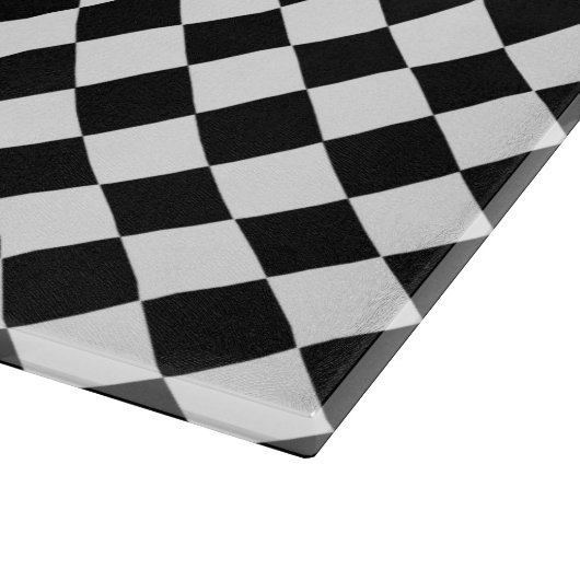 Schwarz-Weiß-Diamant-Muster von Shirley Taylor Schneidebrett (Ecke)