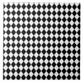 Schwarz-Weiß-Diamant-Raute Fliese (Vorderseite)