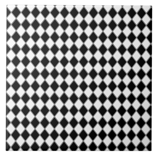 Schwarz-Weiß-Diamant-Raute Fliese (Vorderseite)