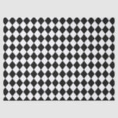 Schwarz-Weiß-Diamant-Raute Seidenpapier (Vorderseite)