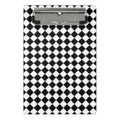 Schwarz-Weiß-Diamant-Schachbrettmuster Mini Klemmbrett (Vorderseite)