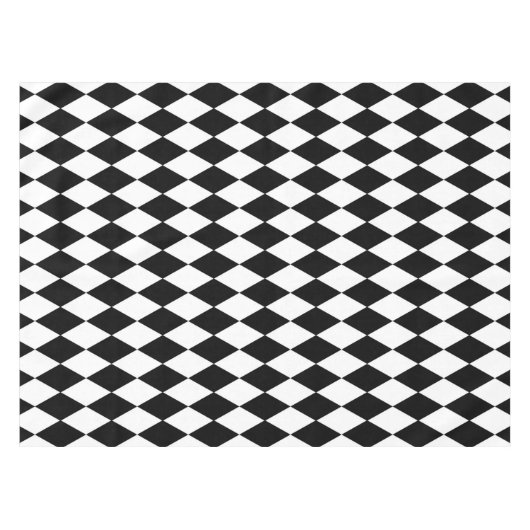 Schwarz-Weiß-Diamant Tischdecke (Vorderseite (Horizontal))
