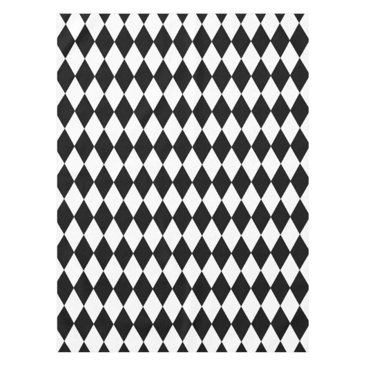 Schwarz-Weiß-Diamant Tischdecke (Vorderseite)