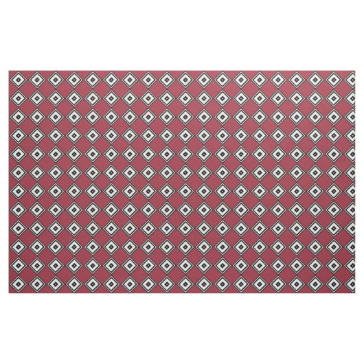 Schwarz-Weiß-Diamanten auf rotem Stoff (Yard (91,4 cm))