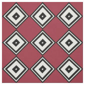 Schwarz-Weiß-Diamanten auf rotem Stoff (Muster)