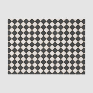 Schwarz-weiß Diamanten im Antik-Look Seidenpapier