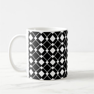 Schwarz-Weiß-Diamanten - Lozenge Muster Kaffeetasse