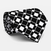 Schwarz-Weiß-Diamanten - Lozenge Muster Krawatte (Gerollt)