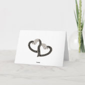 Schwarz & Weiß-DiamantenherzenDankeschön-Karte Dankeskarte (Rückseite)