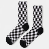 Schwarz-weiß Diamond Gingham Pattern Socken (Linkes Detail)