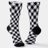 Schwarz-weiß Diamond Gingham Pattern Socken (Gewinkelt)