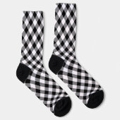 Schwarz-weiß Diamond Gingham Pattern Socken (Rechts)