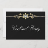 Schwarz-weiß Diamond Schwarz-weiß Cocktail Party Einladung (Vorderseite)