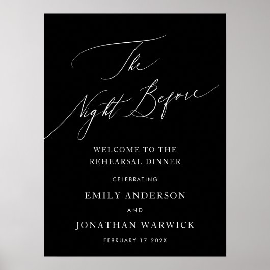 Schwarz & Weiß - DIE NACHT VOR DEM Probe Dinner Poster (Vorne)