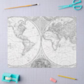 Schwarz-Weiß-Digitale Karte, Design 2 Seidenpapier (Basteln)