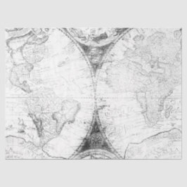 Schwarz-Weiß-Digitale Karte, Design 4 Seidenpapier