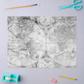 Schwarz-Weiß-Digitale Karte, Design 5 Seidenpapier (Basteln)