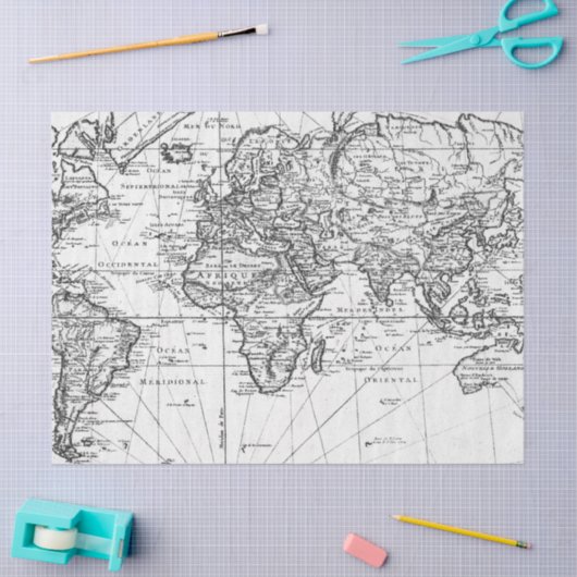 Schwarz-Weiß-Digitale Karte - Design 8 Seidenpapier (Basteln)