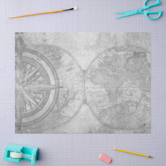 Schwarz-Weiß-Digitale Karte - Design 9 Seidenpapier (Basteln)