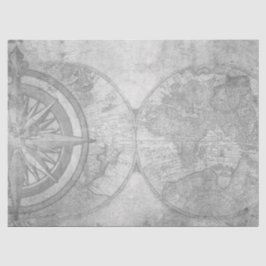 Schwarz-Weiß-Digitale Karte - Design 9 Seidenpapier