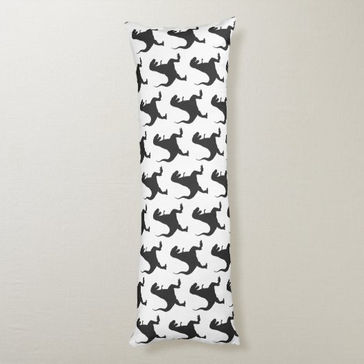 Schwarz-Weiß-Dinosaurier-Kissen Seitenschläferkissen (Rückseite (Vertikal))