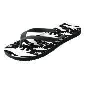 Schwarz-Weiß-Dinosaurier-Muster Badesandalen (Schrägansicht)