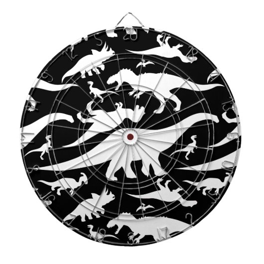 Schwarz-Weiß-Dinosaurier-Muster Dartscheibe (vorne)