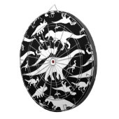 Schwarz-Weiß-Dinosaurier-Muster Dartscheibe (Vorderseite rechts)