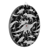 Schwarz-Weiß-Dinosaurier-Muster Dartscheibe (Vorderseite Links)