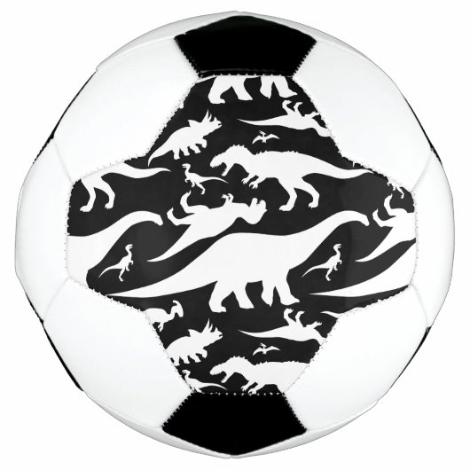 Schwarz-Weiß-Dinosaurier-Muster Fußball (Vorderseite)
