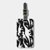 Schwarz-Weiß-Dinosaurier-Muster Gepäckanhänger (Vorderseite vertikal)
