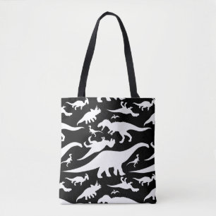 Schwarz-Weiß-Dinosaurier-Muster Tasche